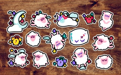 Fun Good Night Stickers Set - Corporate Identity Template