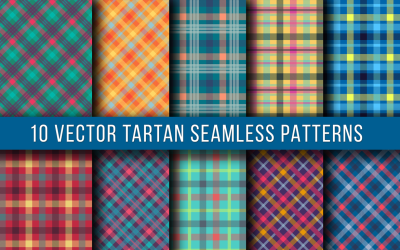 10 vector tartan naadloze patroon