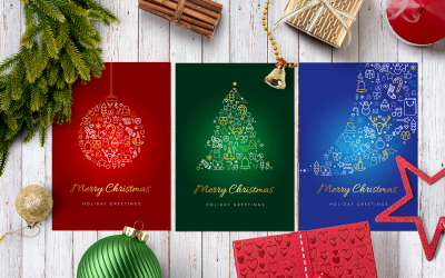 Cartes de voeux joyeux Noël - modèle d'identité d'entreprise