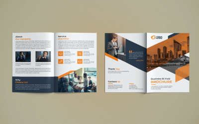 Business Bi Fold broschyrdesign - mall för företagsidentitet
