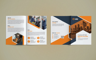 Business Bi Fold broschyrdesign - mall för företagsidentitet