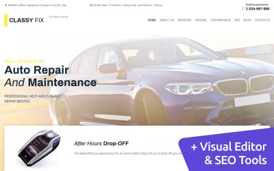 "Classy Fix - Car Repair" modèle Moto CMS 3 adaptatif #106841