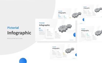 Az üzlet három szakasza a Gear Infographic bemutató PowerPoint sablonnal