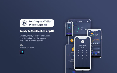 Benutzeroberfläche der Cryptocurrency Wallet Mobile App - PSD