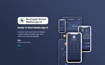 Cryptocurrency Wallet mobilalkalmazás felhasználói felület - PSD