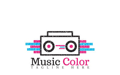 Plantilla de logotipo de color de música
