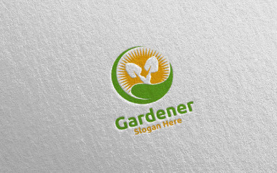 Plantilla de logotipo Rise Botanical Gardener Design 7