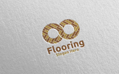Шаблон логотипа Infinity Flooring Parquet Wooden 22