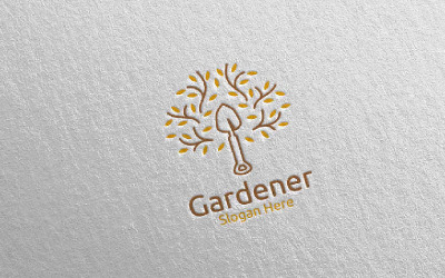 Zen botanický zahradník Design 8 Logo šablona