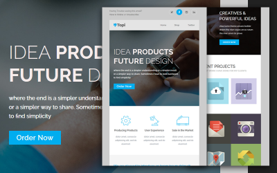 Topi - Multiuso reattivo con il builder Stampready. Modello di newsletter