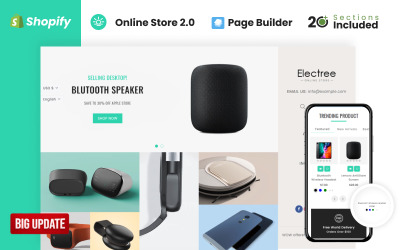 Electree egyedülálló elektronikai áruház Shopify téma