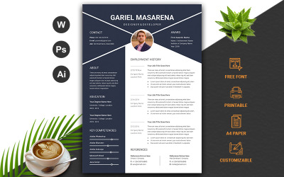 Plantilla de curriculum vitae moderno