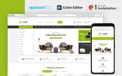 Responsywny szablon OpenCart Flory Furniture Store #107016