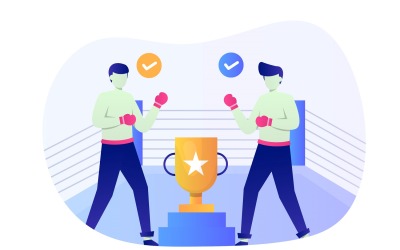 Boxning platt illustration - vektorbild