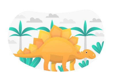 Ilustración plana de Stegosaurus - Imagen vectorial