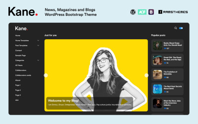 KANE - News Magazine Blog Bootstrap WordPress Teması