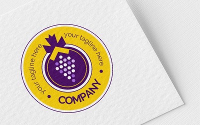 Logo, graphic sign, combines: Bunch of grapes