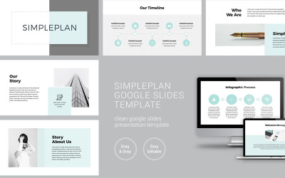 Modello di presentazione aziendale semplice piano Google Slides