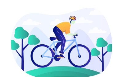 Mountainbike platt illustration - vektorbild