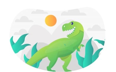 Tyrannosaurus Rex Flat Illustration - Vector Image
