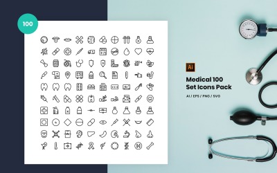 Ícone de conjunto médico 100