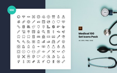 Icono de paquete médico 100