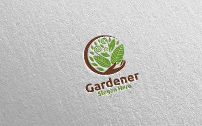Sjabloon met logo voor botanische tuinman zorg 20