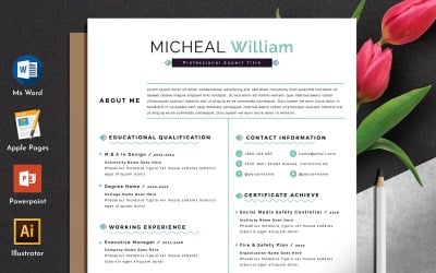 Clean &amp;amp; Professional Cv Resume Template Word Apple Pages
