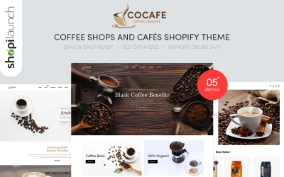 Cocafe - адаптивная тема для кофеен и кафе Shopify
