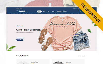 Reszponzív Upwear - Tshirts Store WooCommerce Theme WooCommerce sablon 107311
