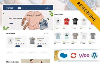 Upwear - sklep z koszulkami Responsywny motyw WooCommerce