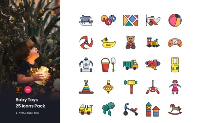 Baby leksaker Pack Ikonuppsättning