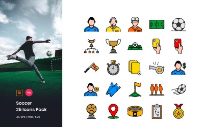 Ensemble d&amp;#39;icônes de pack de football