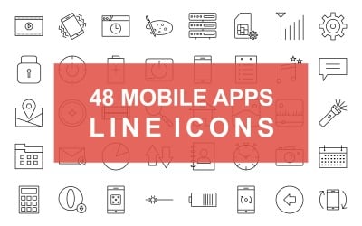 Fliken Telefon och inställningar Linje svart ikonuppsättning