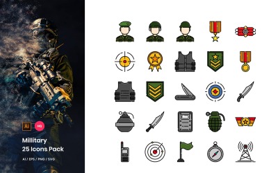 Military Pack Icon Set
