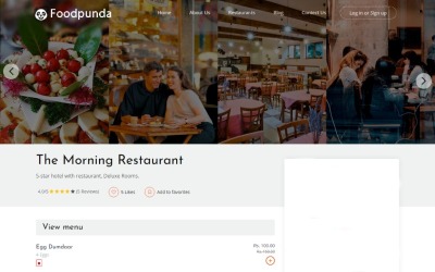 Restaurant Landing Page Vorlage