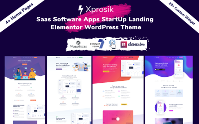Bootstrap Xprosik - Saas Software App Startup Landing Elementor Wordpress #107577