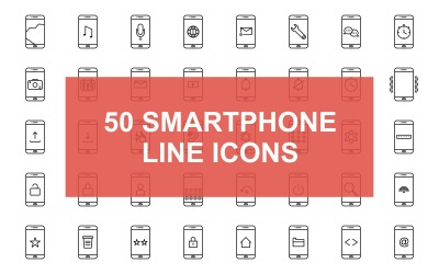 Icono de línea negra de teléfono inteligente