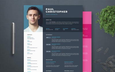 Paul Christopher - Prefessional and Clean Resume sablon