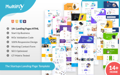 Modelo de página inicial HTML Multifly Startup
