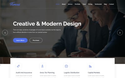 Famous - Digital Corporate Business HTML vstupní stránka šablony