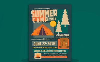 Folleto del campamento de verano - Plantilla de identidad corporativa