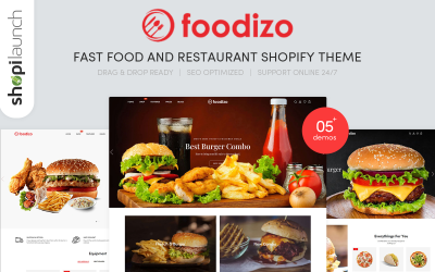Foodizo - Snabbmat &amp;amp; restaurang Responsive Shopify-tema
