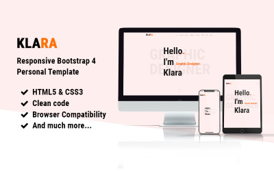 Klara | Responsive Bootstrap 4 Portfolio One Page №107870