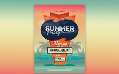 Summer Beach Party Flyer - mall för företagsidentitet