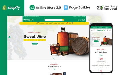 Winebar Alchohol & Drinks Store Shopify Theme