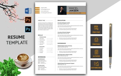 Creative & CV Resume Template #107048 - TemplateMonster