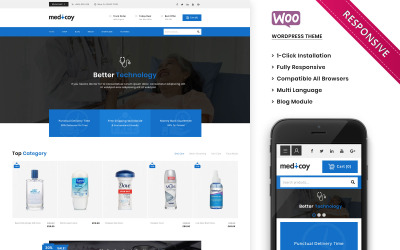 Medicoy - Адаптивна тема WooCommerce у медичному магазині