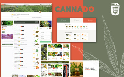 Website Vorlage namens "Cannado | Cannabis Multi-vendor HTML5" #108090