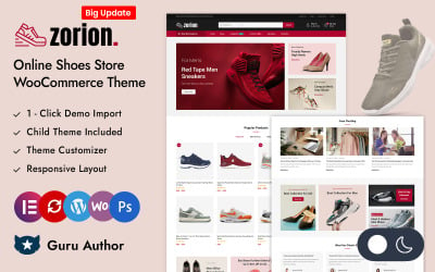 Zorion — Интернет-магазин обуви Адаптивная тема Elementor WooCommerce